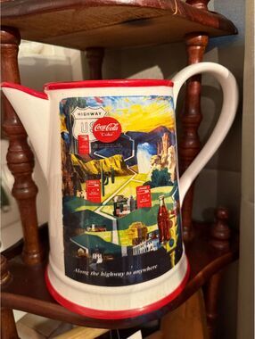 C32. Coca Cola "Along The Highway To Anywhere" Drink Pitcher  72 Oz See Pics